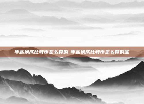 年薪换成比特币怎么算的-年薪换成比特币怎么算的呢