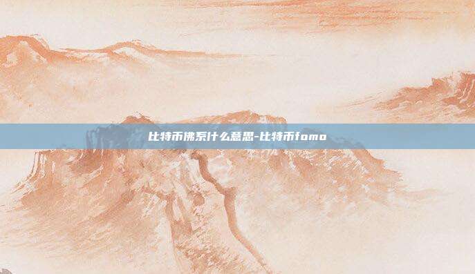 比特币佛系什么意思-比特币fomo