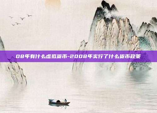 08年有什么虚拟货币-2008年实行了什么货币政策