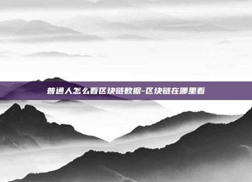 普通人怎么看区块链数据-区块链在哪里看