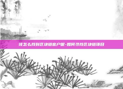 该怎么找到区块链客户呢-如何寻找区块链项目