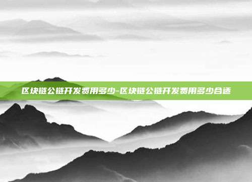 区块链公链开发费用多少-区块链公链开发费用多少合适