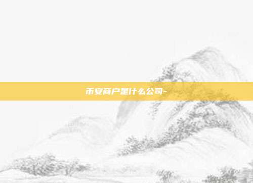 币安商户是什么公司-