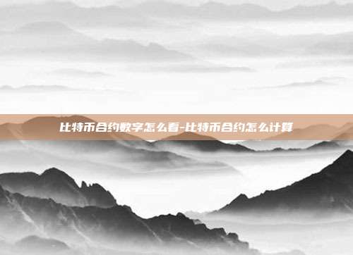 比特币合约数字怎么看-比特币合约怎么计算