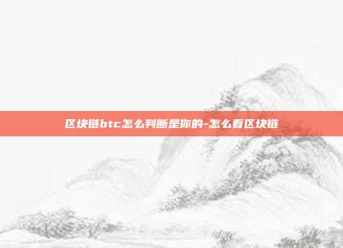 区块链btc怎么判断是你的-怎么看区块链