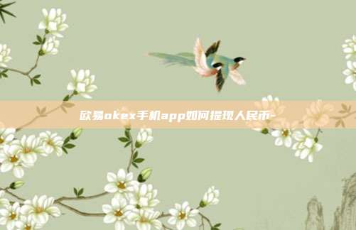 欧易okex手机app如何提现人民币-