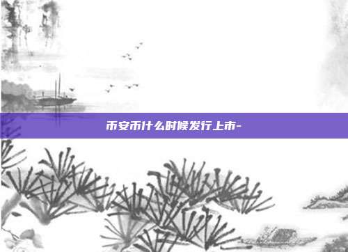 币安币什么时候发行上市-