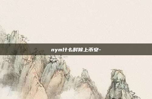 nym什么时候上币安-