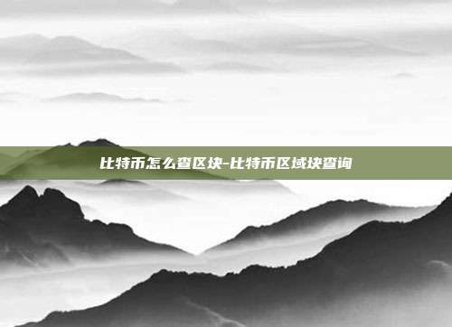 比特币怎么查区块-比特币区域块查询