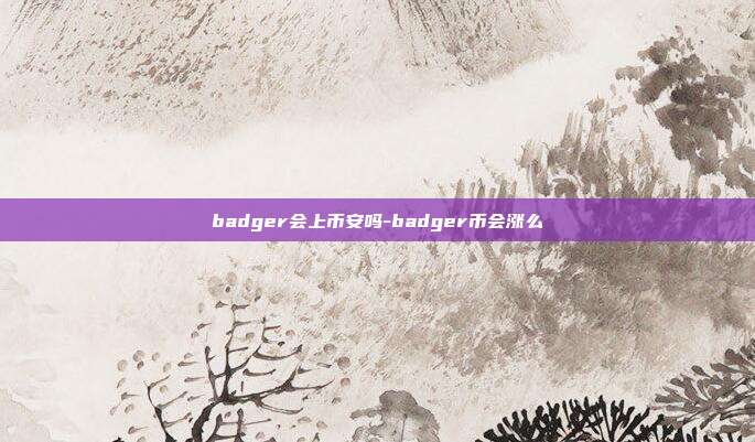 badger会上币安吗-badger币会涨么