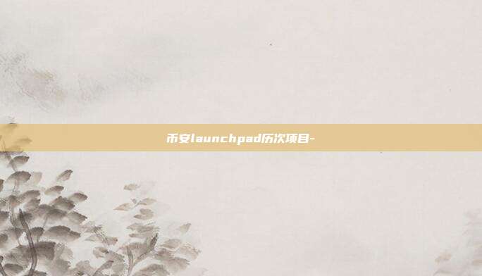 币安launchpad历次项目-