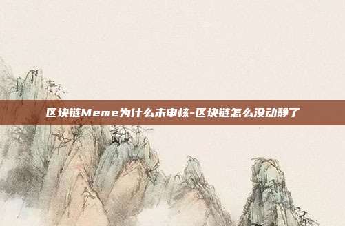 区块链Meme为什么未申核-区块链怎么没动静了