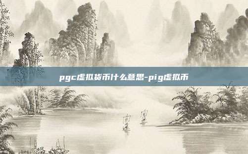 pgc虚拟货币什么意思-pig虚拟币