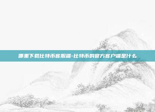 哪里下载比特币客服端-比特币的官方客户端是什么