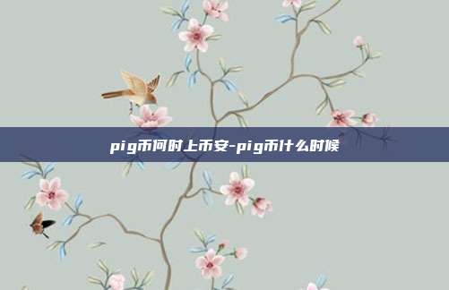 pig币何时上币安-pig币什么时候