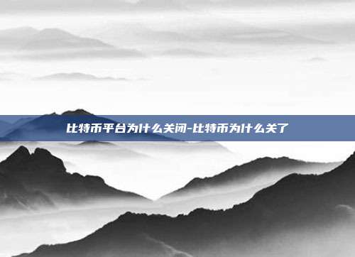 比特币平台为什么关闭-比特币为什么关了