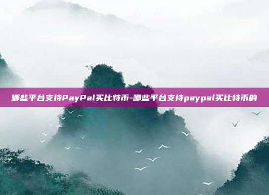 哪些平台支持PayPal买比特币-哪些平台支持paypal买比特币的