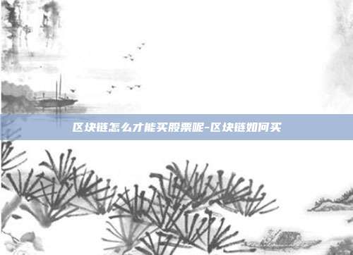 区块链怎么才能买股票呢-区块链如何买